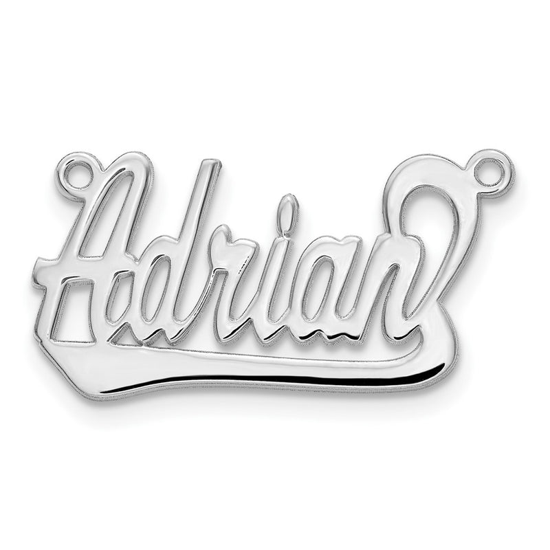 Sterling Silver Silver/Rhodium Plated Underlined Name Plate