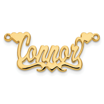 14K Yellow Gold Polished Hearts Name Plate