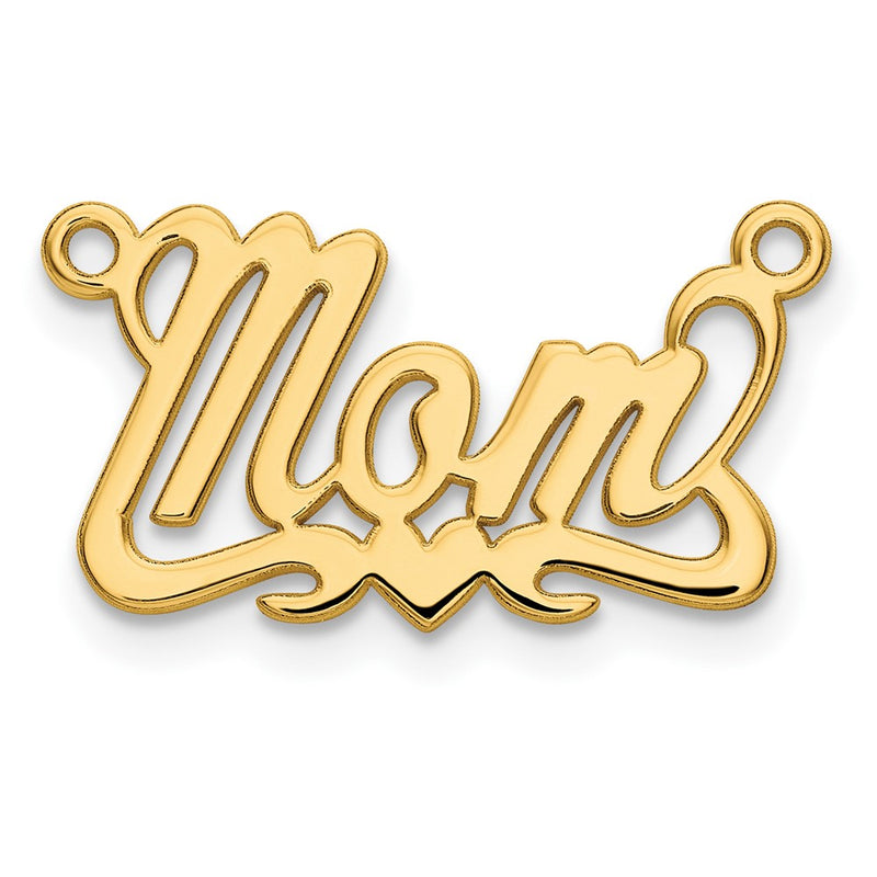 Gold Plated Sterling Silver/Gold Polished Heart Name Plate