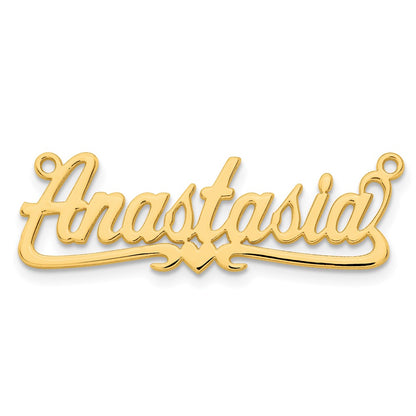 Gold Plated Sterling Silver/Gold Polished Heart Name Plate