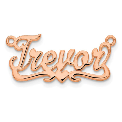Rose Plated Sterling Silver/Rose Polished Heart Name Plate