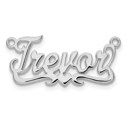 14K White Gold Polished Heart Name Plate
