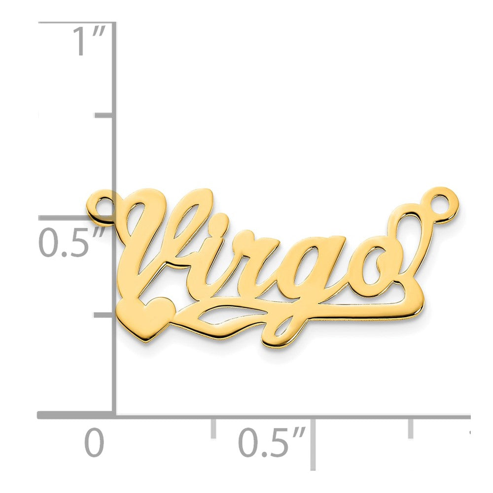 14K Yellow Gold Polished Heart Name Plate