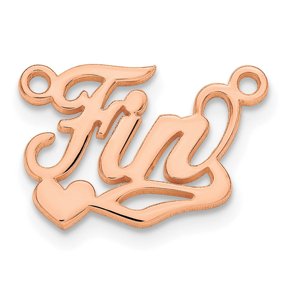 Rose Plated Sterling Silver/Rose Polished Heart Name Plate