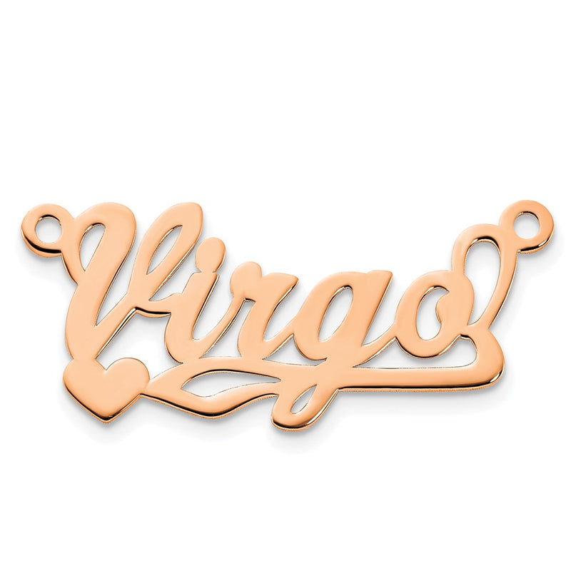 14K Rose Gold Polished Heart Name Plate