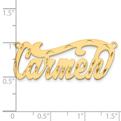 Gold Plated Sterling Silver/Gold Diamond Cut Name Plate