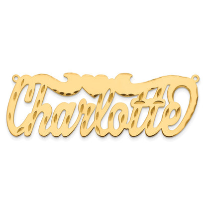 14K Yellow Gold Diamond Cut Heart Name Plate