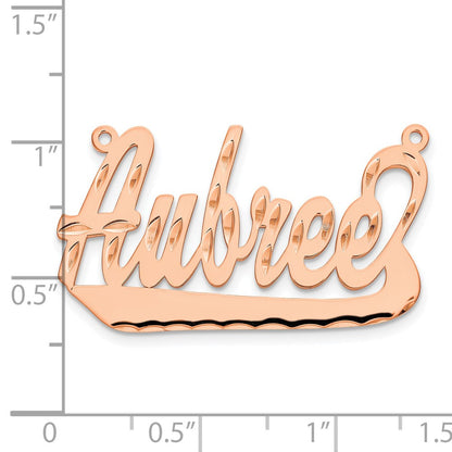 14K Rose Gold Diamond Cut Underlined Name Plate
