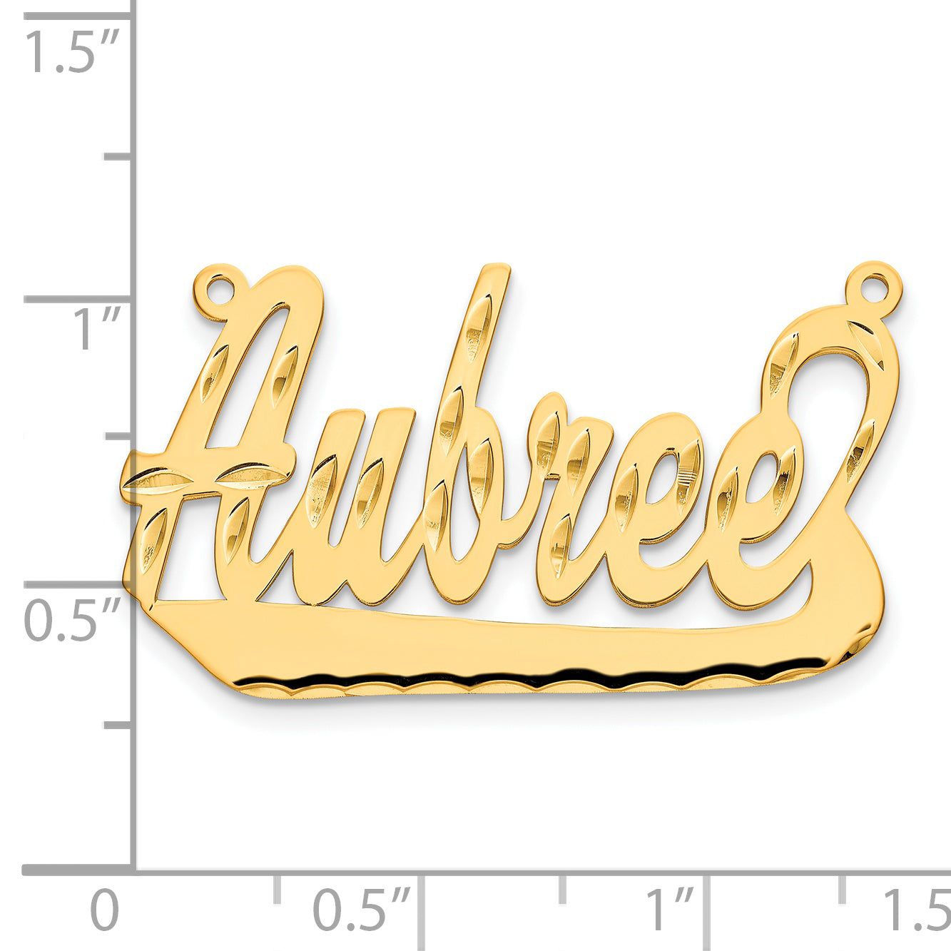 Gold Plated Sterling Silver/Gold Diamond Cut Underlined Name Plate