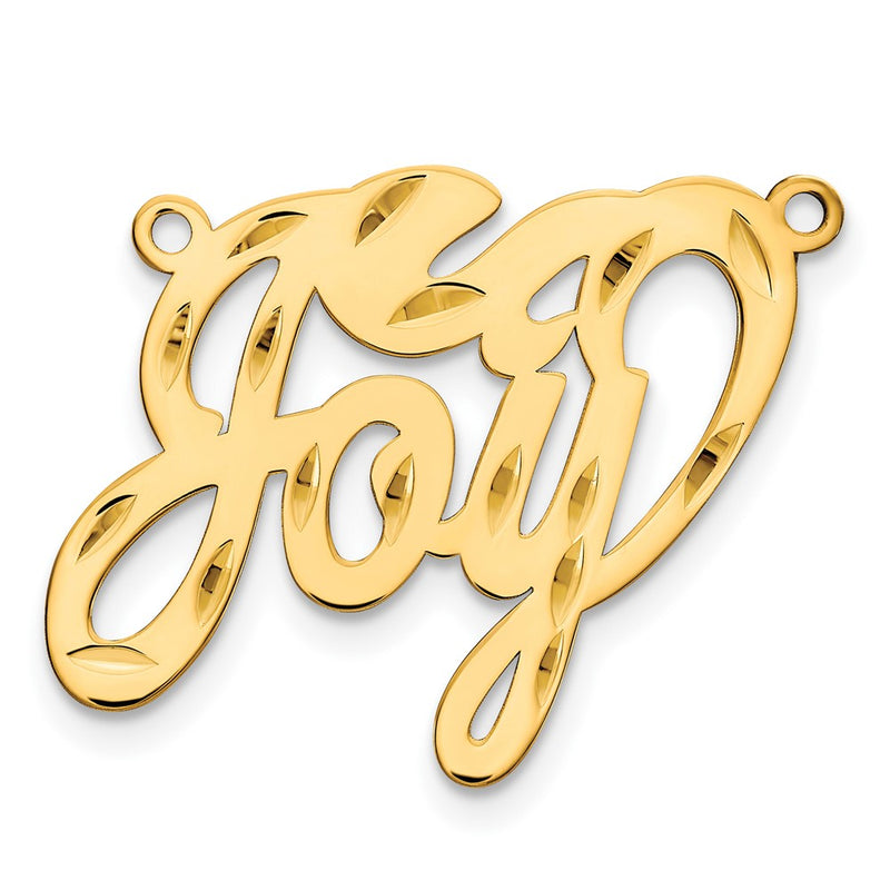 Gold Plated Sterling Silver/Gold Diamond Cut Name Plate