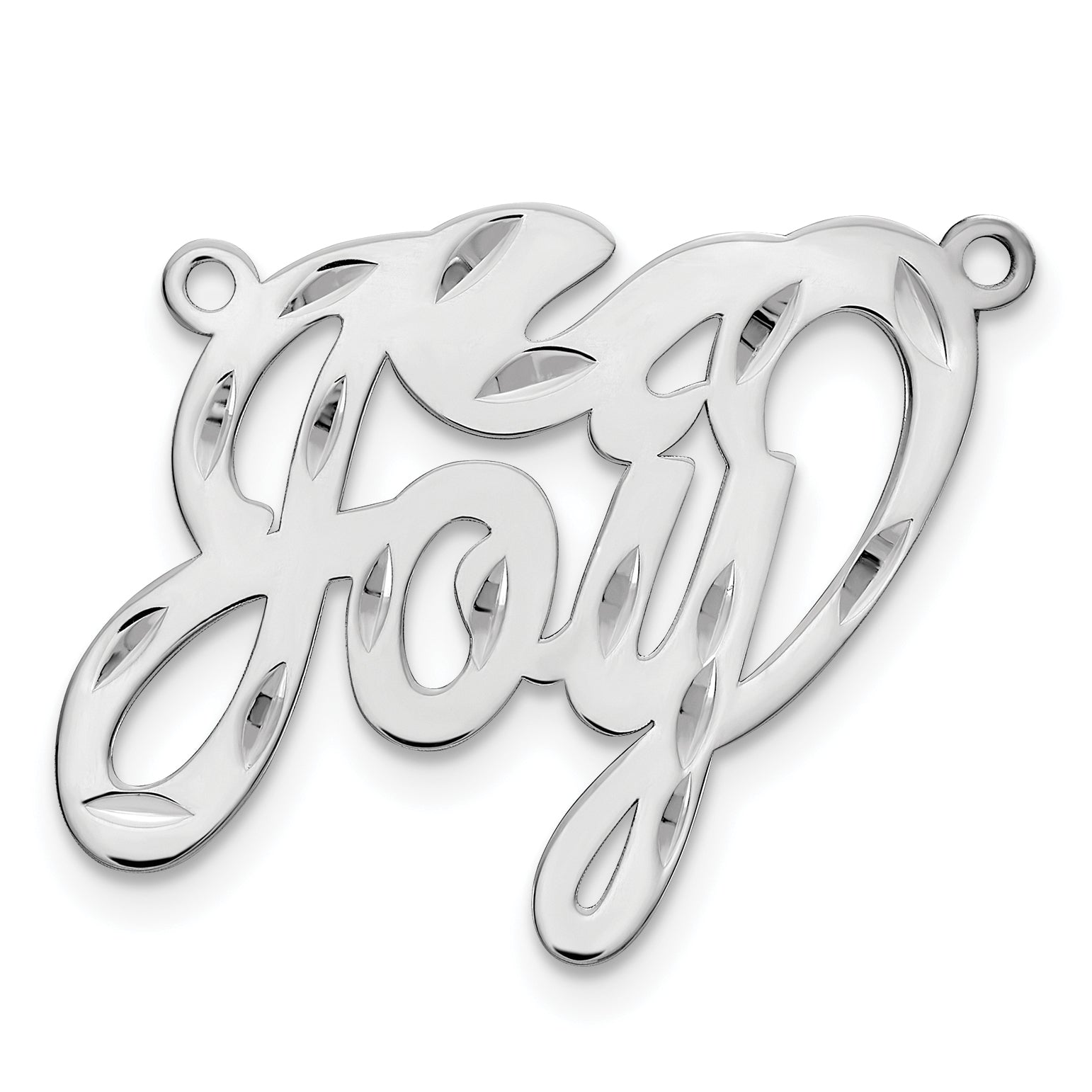 Sterling Silver Silver/Rhodium Plated Diamond Cut Name Plate