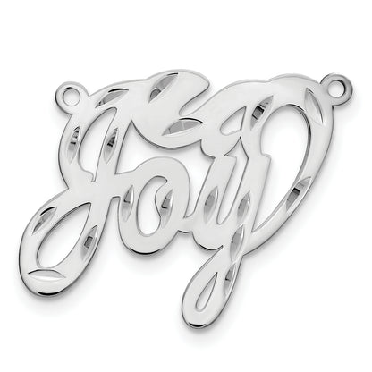 Sterling Silver Silver/Rhodium Plated Diamond Cut Name Plate