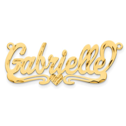 14K Yellow Gold Diamond Cut Heart Name Plate