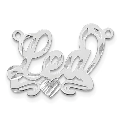 Gold Plated Sterling Silver/Gold Diamond Cut Heart Name Plate
