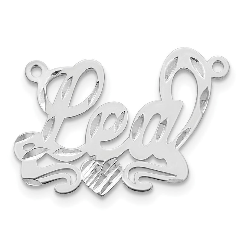 Gold Plated Sterling Silver/Gold Diamond Cut Heart Name Plate
