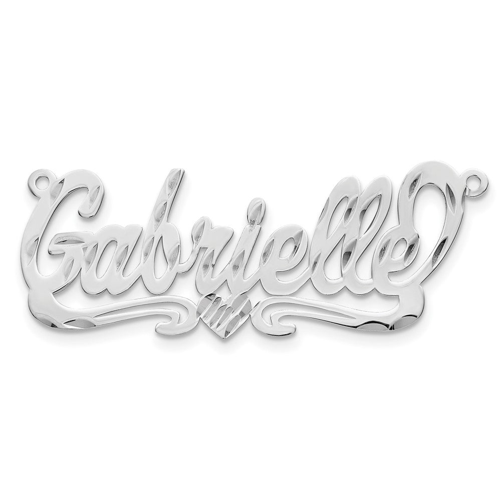 Gold Plated Sterling Silver/Gold Diamond Cut Heart Name Plate