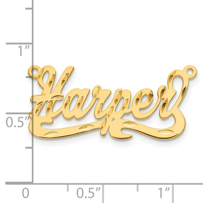 Gold Plated Sterling Silver/Gold Diamond Cut Name Plate