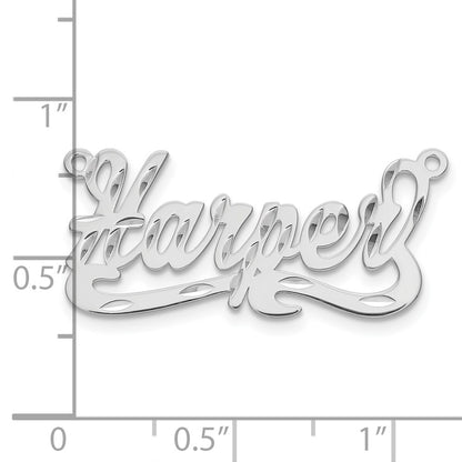 14K White Gold Diamond Cut Name Plate