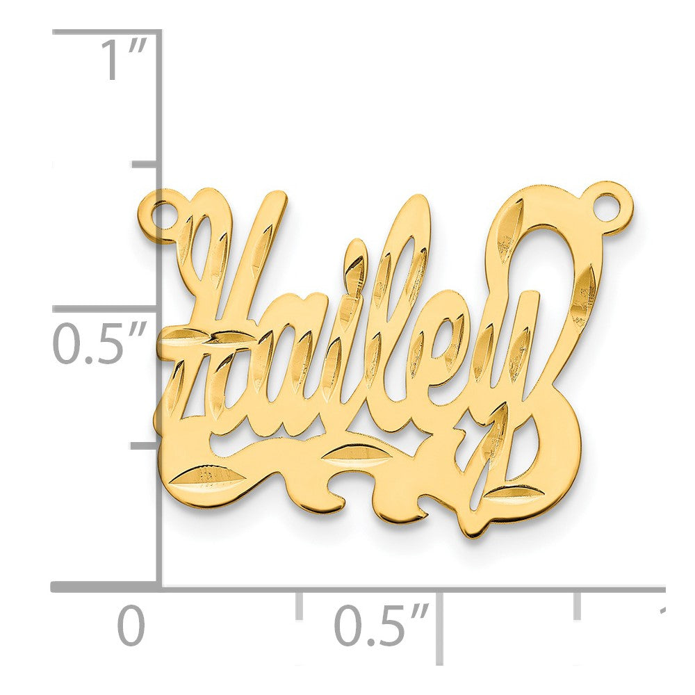 14K Yellow Gold Diamond Cut Name Plate
