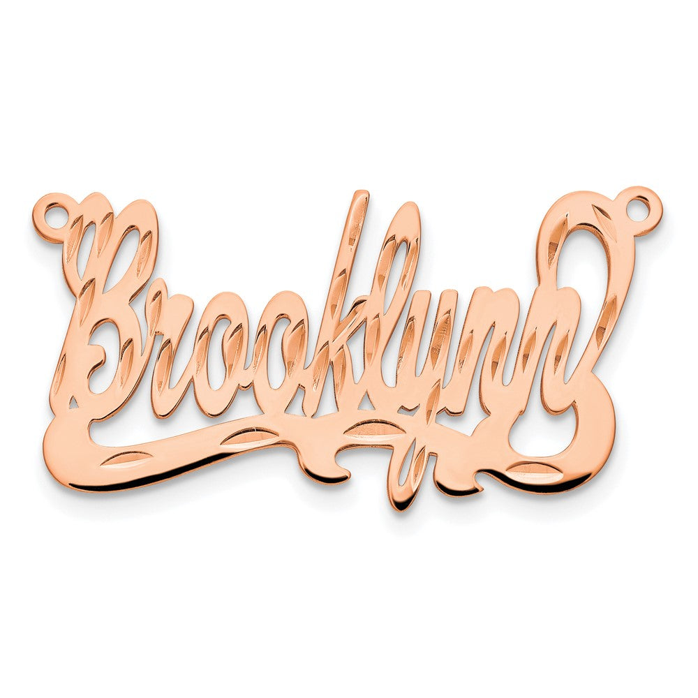 Rose Plated Sterling Silver/Rose Diamond Cut Name Plate
