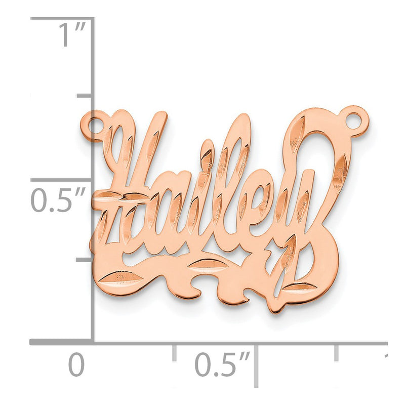 14K Rose Gold Diamond Cut Name Plate