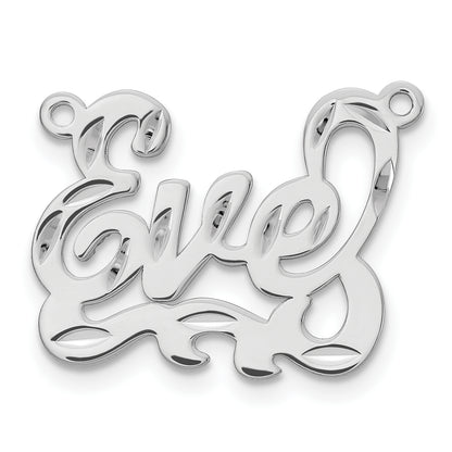 Sterling Silver Silver/Rhodium Plated Diamond Cut Name Plate