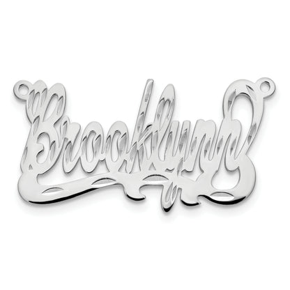 Sterling Silver Silver/Rhodium Plated Diamond Cut Name Plate