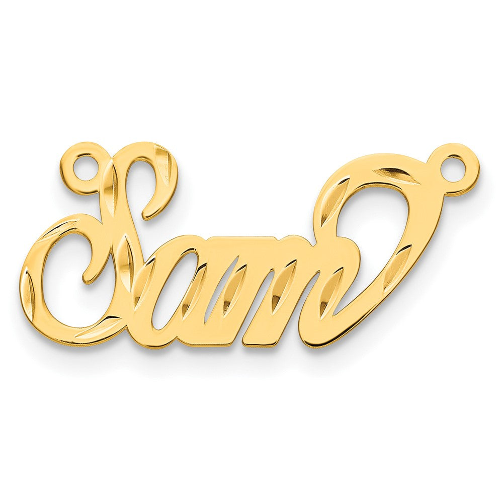 Gold Plated Sterling Silver/Gold Diamond Cut Name Plate