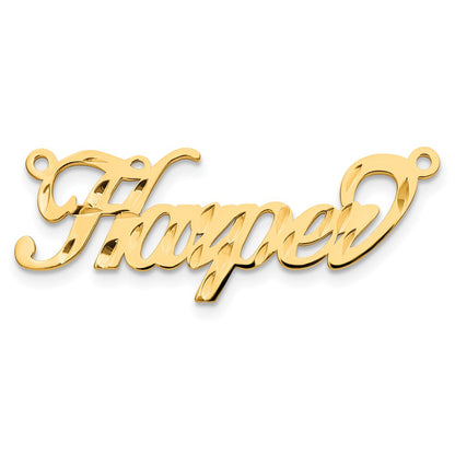 Gold Plated Sterling Silver/Gold Diamond Cut Name Plate