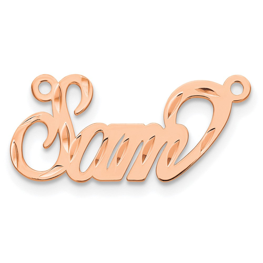 Rose Plated Sterling Silver/Rose Diamond Cut Name Plate