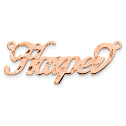 Rose Plated Sterling Silver/Rose Diamond Cut Name Plate