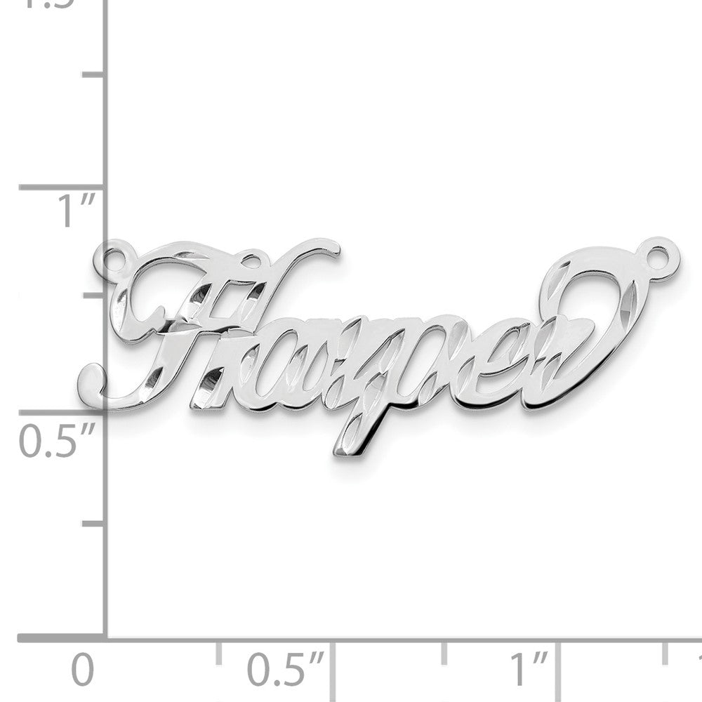 14K White Gold Diamond Cut Name Plate