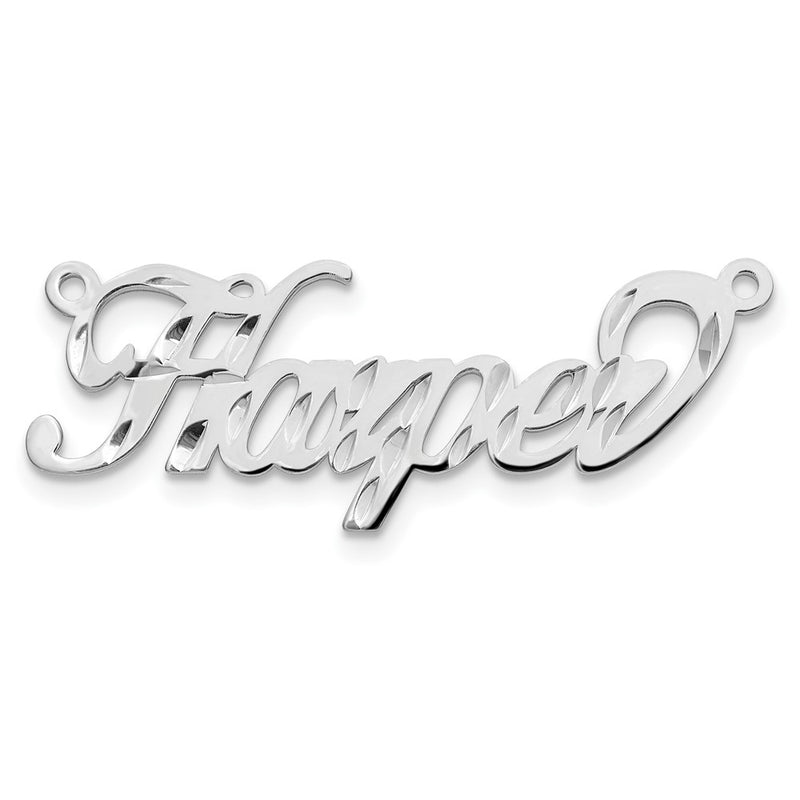 14K White Gold Diamond Cut Name Plate