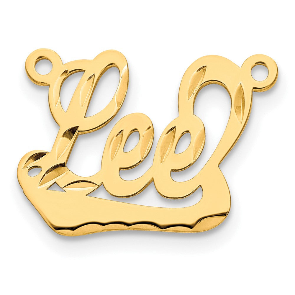 Gold Plated Sterling Silver/Gold Diamond Cut Underlined Name Plate