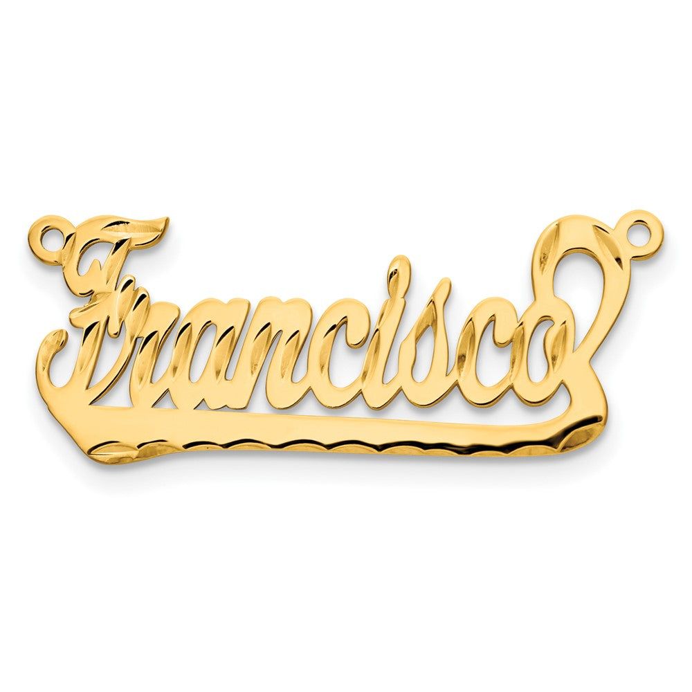 Gold Plated Sterling Silver/Gold Diamond Cut Underlined Name Plate