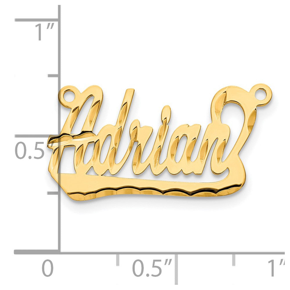 Gold Plated Sterling Silver/Gold Diamond Cut Underlined Name Plate