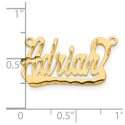 Gold Plated Sterling Silver/Gold Diamond Cut Underlined Name Plate