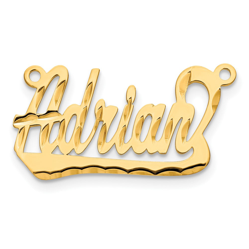 Gold Plated Sterling Silver/Gold Diamond Cut Underlined Name Plate