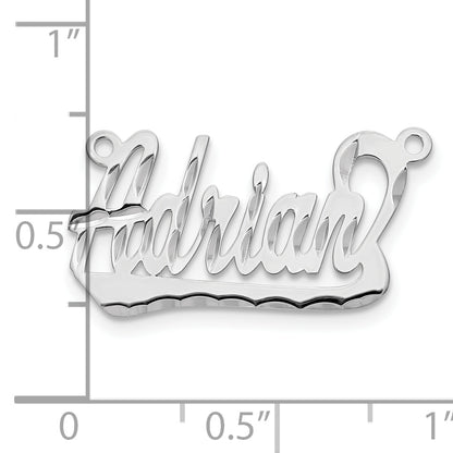 Sterling Silver Silver/Rhodium Plated Diamond Cut Underlined Name Plate