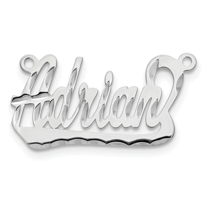 Sterling Silver Silver/Rhodium Plated Diamond Cut Underlined Name Plate