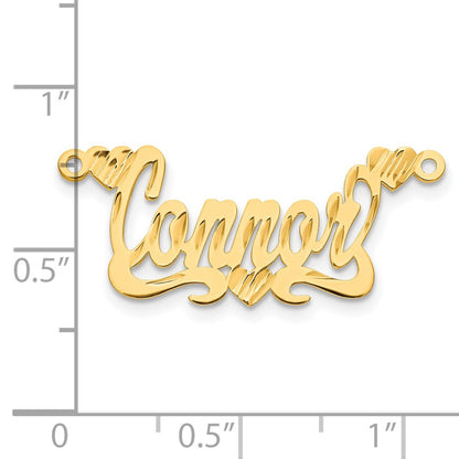 14K Yellow Gold Diamond Cut Hearts Name Plate