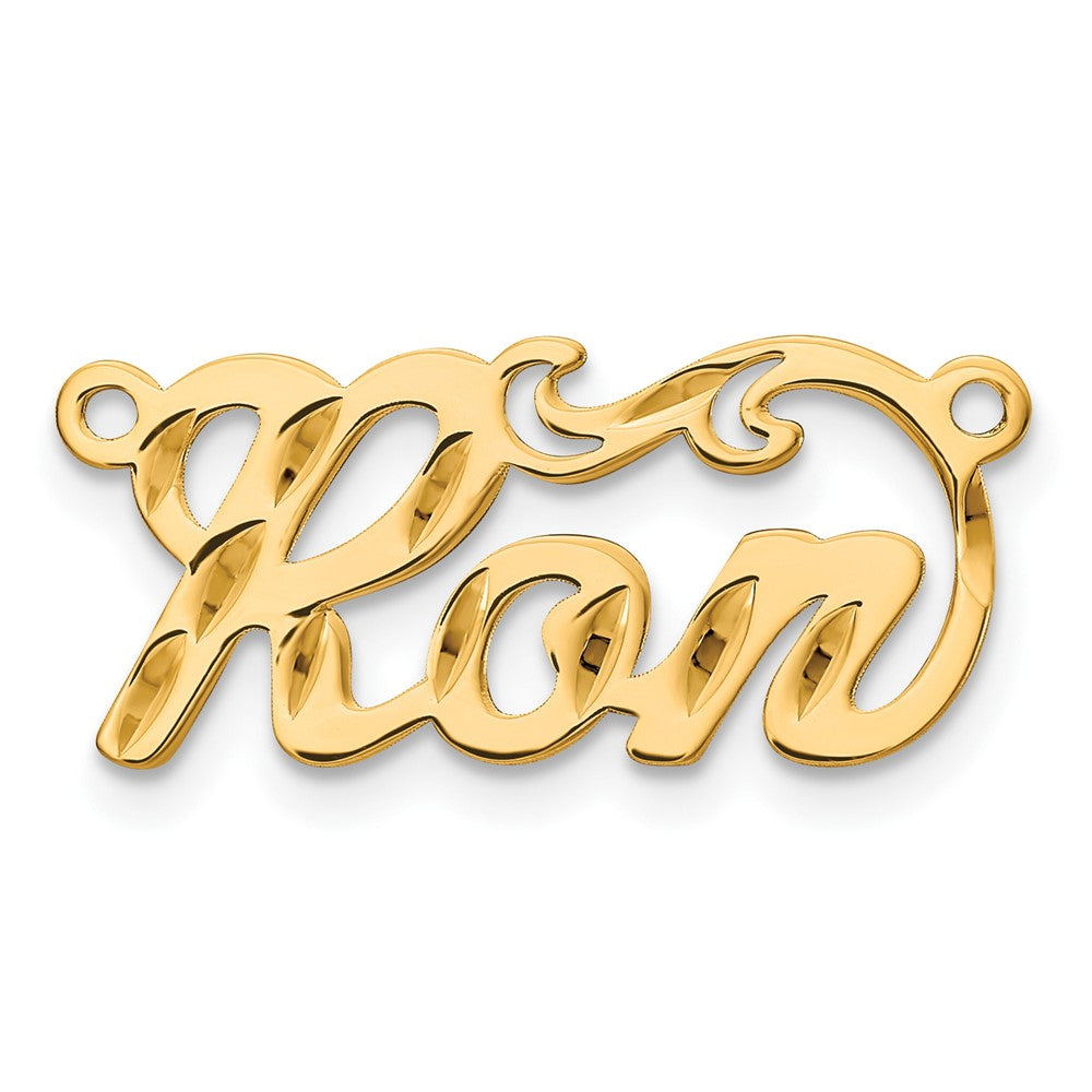 Gold Plated Sterling Silver/Gold Diamond Cut Name Plate