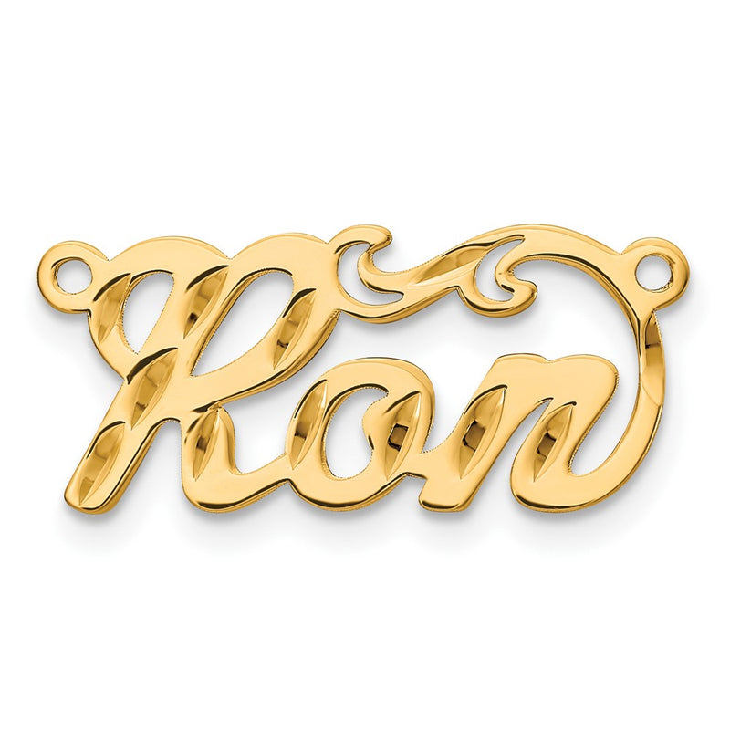 Gold Plated Sterling Silver/Gold Diamond Cut Name Plate