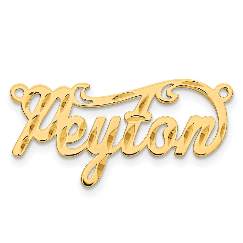 Gold Plated Sterling Silver/Gold Diamond Cut Name Plate