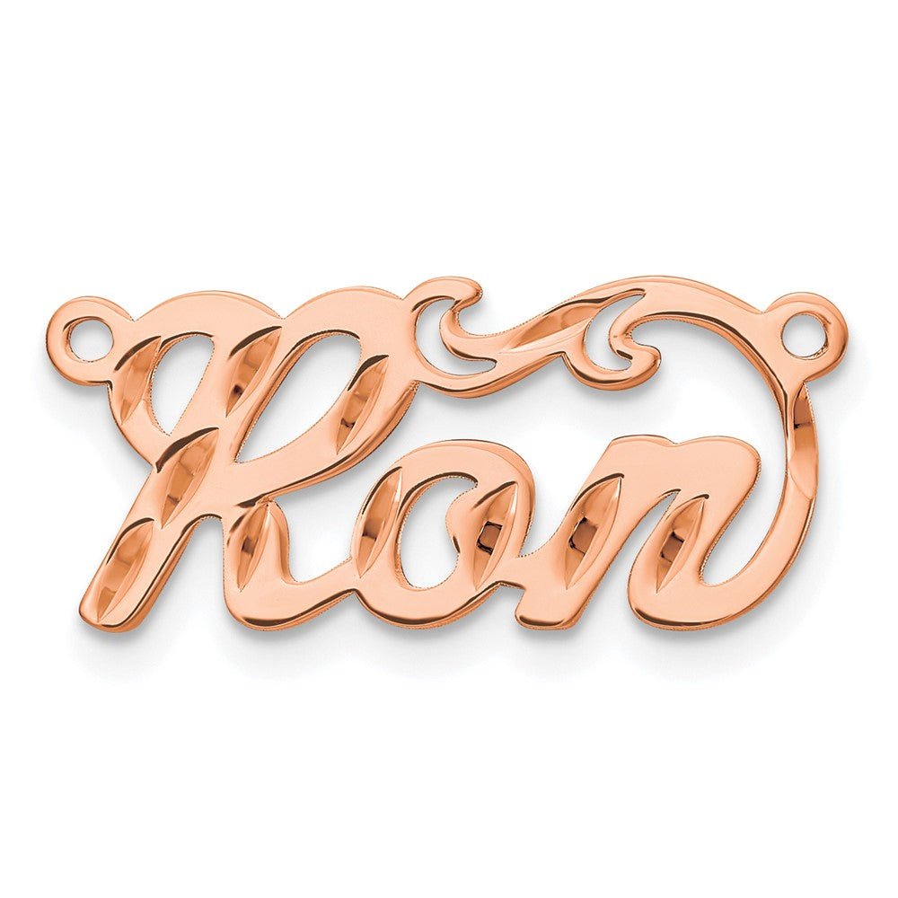 Rose Plated Sterling Silver/Rose Diamond Cut Name Plate