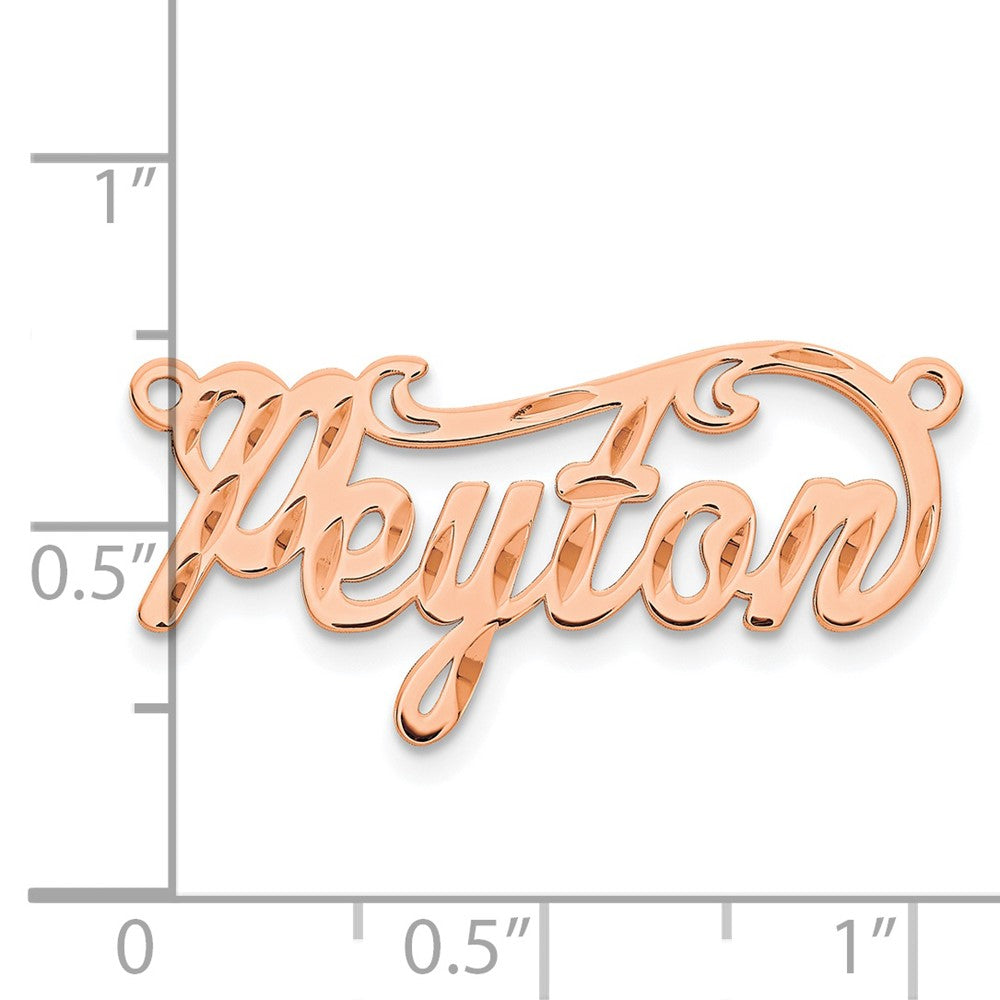 14K Rose Gold Diamond Cut Name Plate
