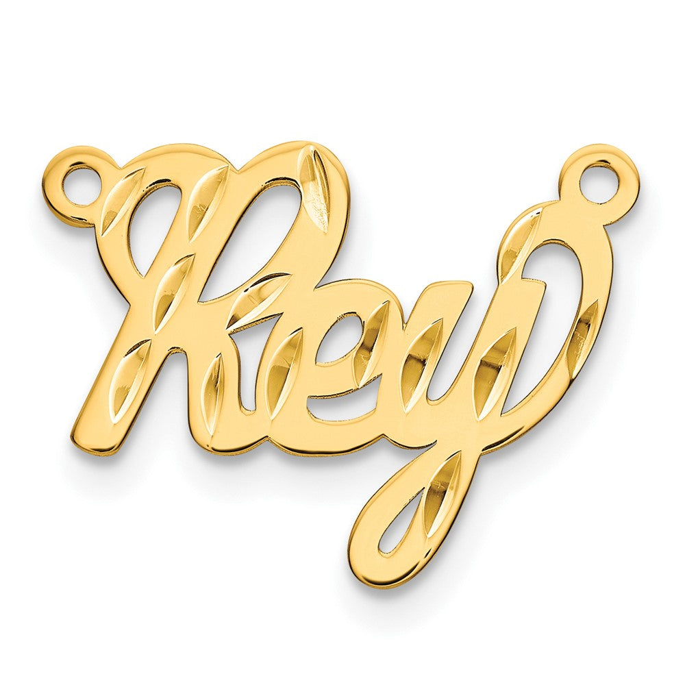 Gold Plated Sterling Silver/Gold Diamond Cut Name Plate