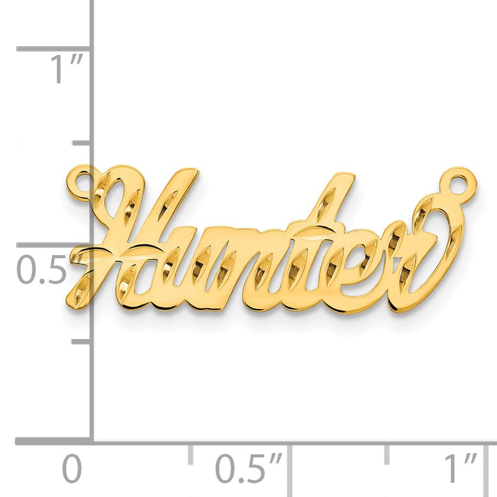 Gold Plated Sterling Silver/Gold Diamond Cut Name Plate