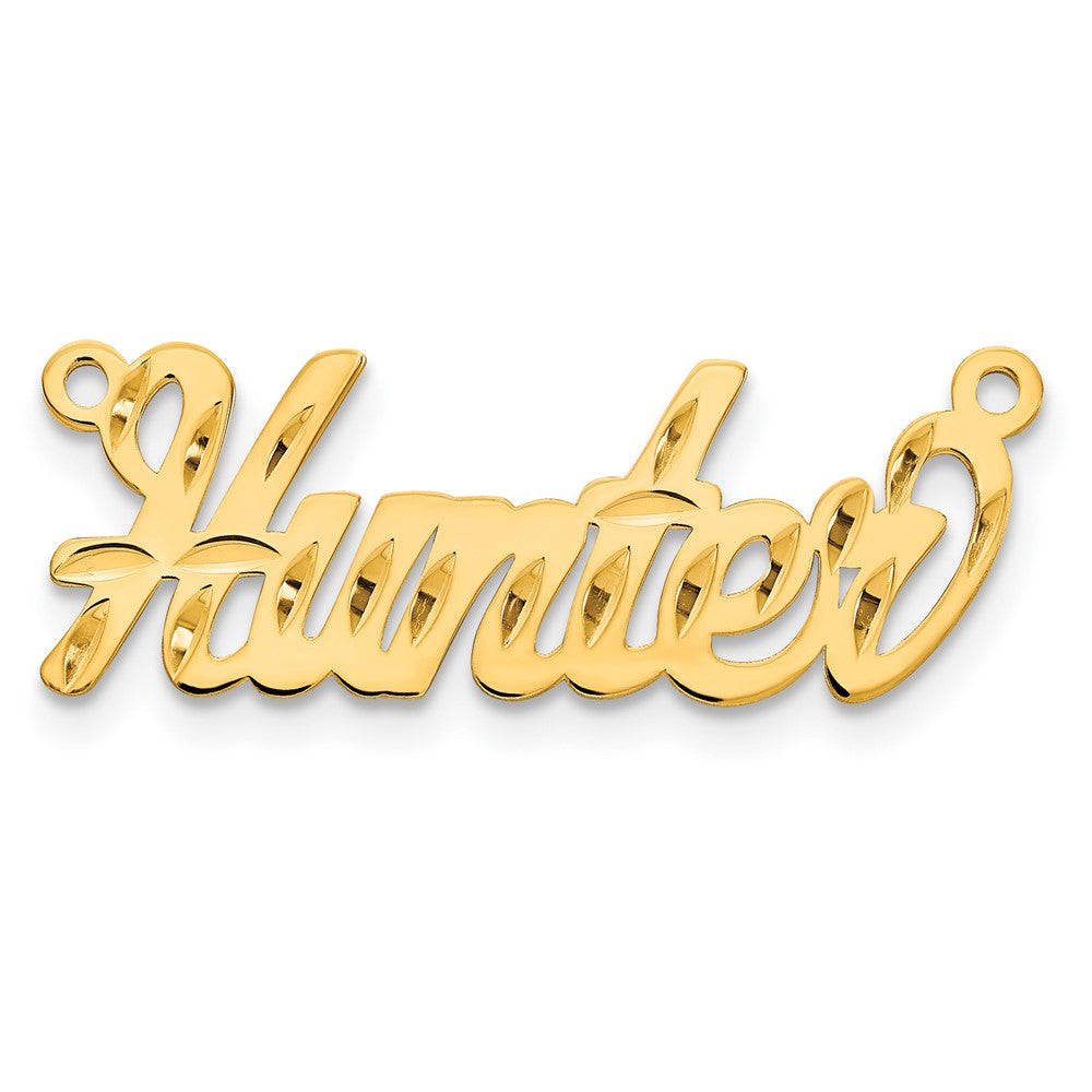 Gold Plated Sterling Silver/Gold Diamond Cut Name Plate