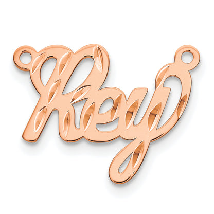 Rose Plated Sterling Silver/Rose Diamond Cut Name Plate